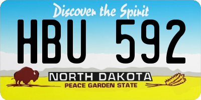 ND license plate HBU592