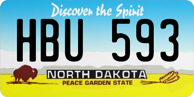 ND license plate HBU593