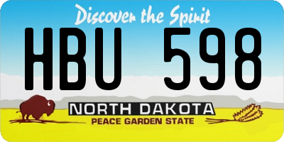 ND license plate HBU598