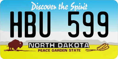 ND license plate HBU599