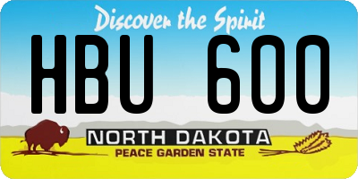 ND license plate HBU600