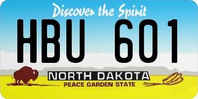 ND license plate HBU601