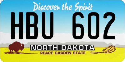 ND license plate HBU602