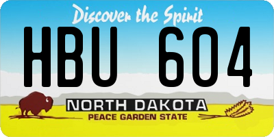 ND license plate HBU604