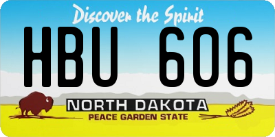 ND license plate HBU606