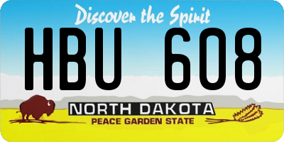 ND license plate HBU608