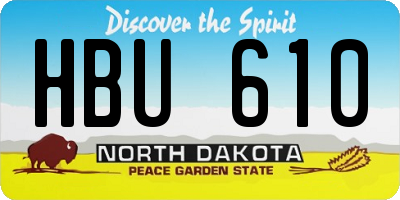 ND license plate HBU610