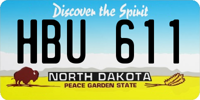 ND license plate HBU611