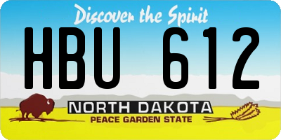 ND license plate HBU612