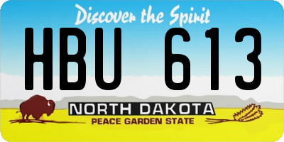 ND license plate HBU613