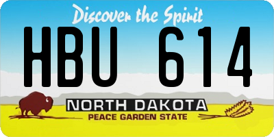 ND license plate HBU614