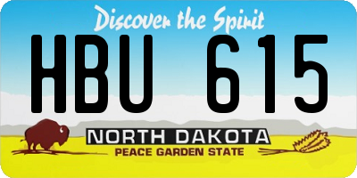 ND license plate HBU615