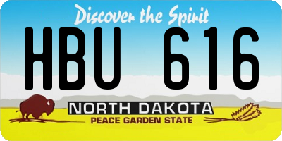 ND license plate HBU616