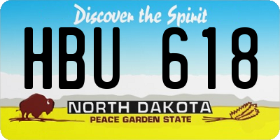 ND license plate HBU618