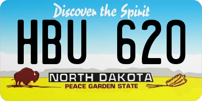 ND license plate HBU620