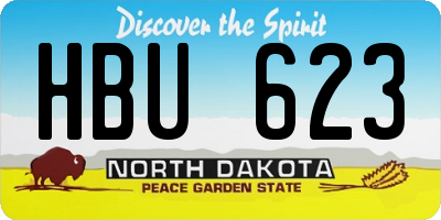 ND license plate HBU623