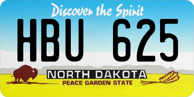 ND license plate HBU625