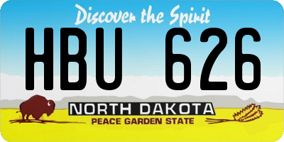 ND license plate HBU626