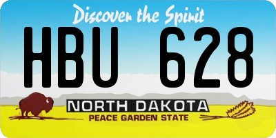 ND license plate HBU628