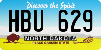 ND license plate HBU629