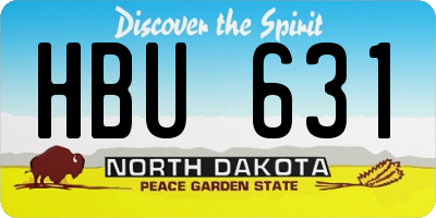 ND license plate HBU631