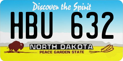 ND license plate HBU632