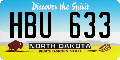 ND license plate HBU633