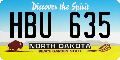 ND license plate HBU635