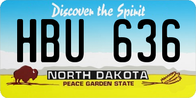 ND license plate HBU636