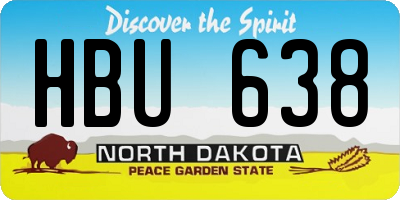 ND license plate HBU638