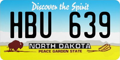 ND license plate HBU639