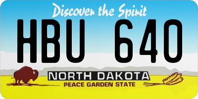 ND license plate HBU640