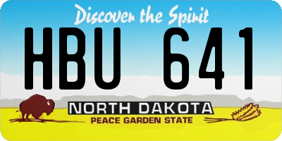 ND license plate HBU641