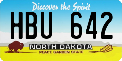 ND license plate HBU642