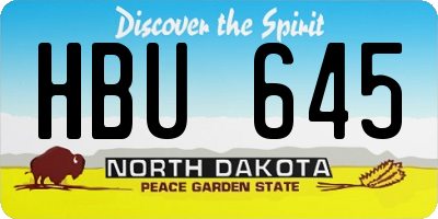 ND license plate HBU645