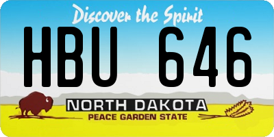 ND license plate HBU646