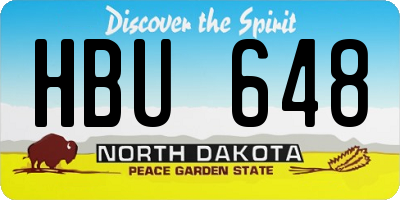 ND license plate HBU648