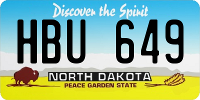 ND license plate HBU649