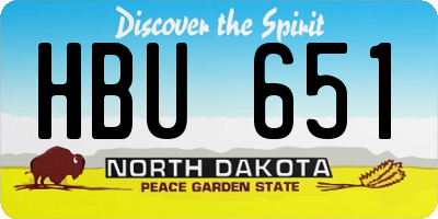 ND license plate HBU651