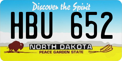 ND license plate HBU652