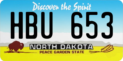 ND license plate HBU653