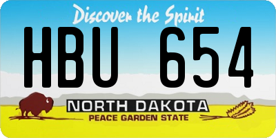 ND license plate HBU654