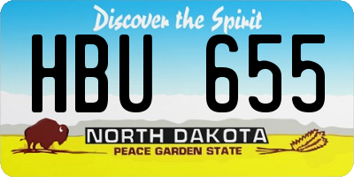 ND license plate HBU655