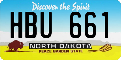 ND license plate HBU661