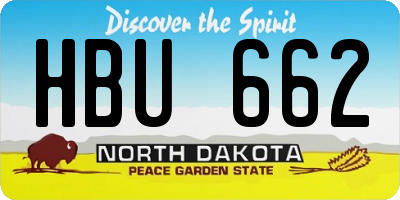 ND license plate HBU662