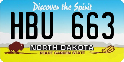 ND license plate HBU663