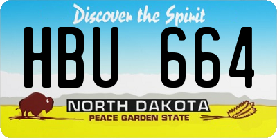 ND license plate HBU664