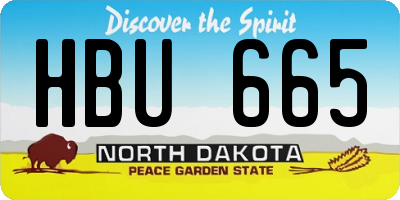 ND license plate HBU665