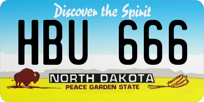 ND license plate HBU666