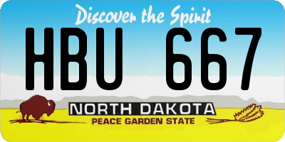 ND license plate HBU667